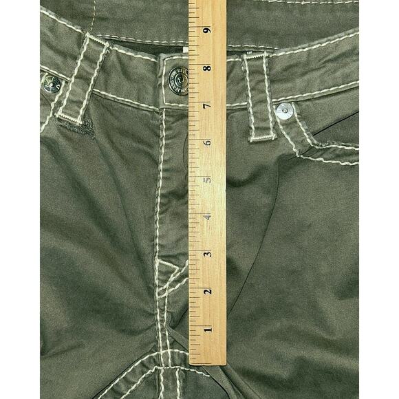 True Religion Thick Stitch Curvy Skinny Low-Rise Green Pants Jeans 30X27 - Picture 3 of 9